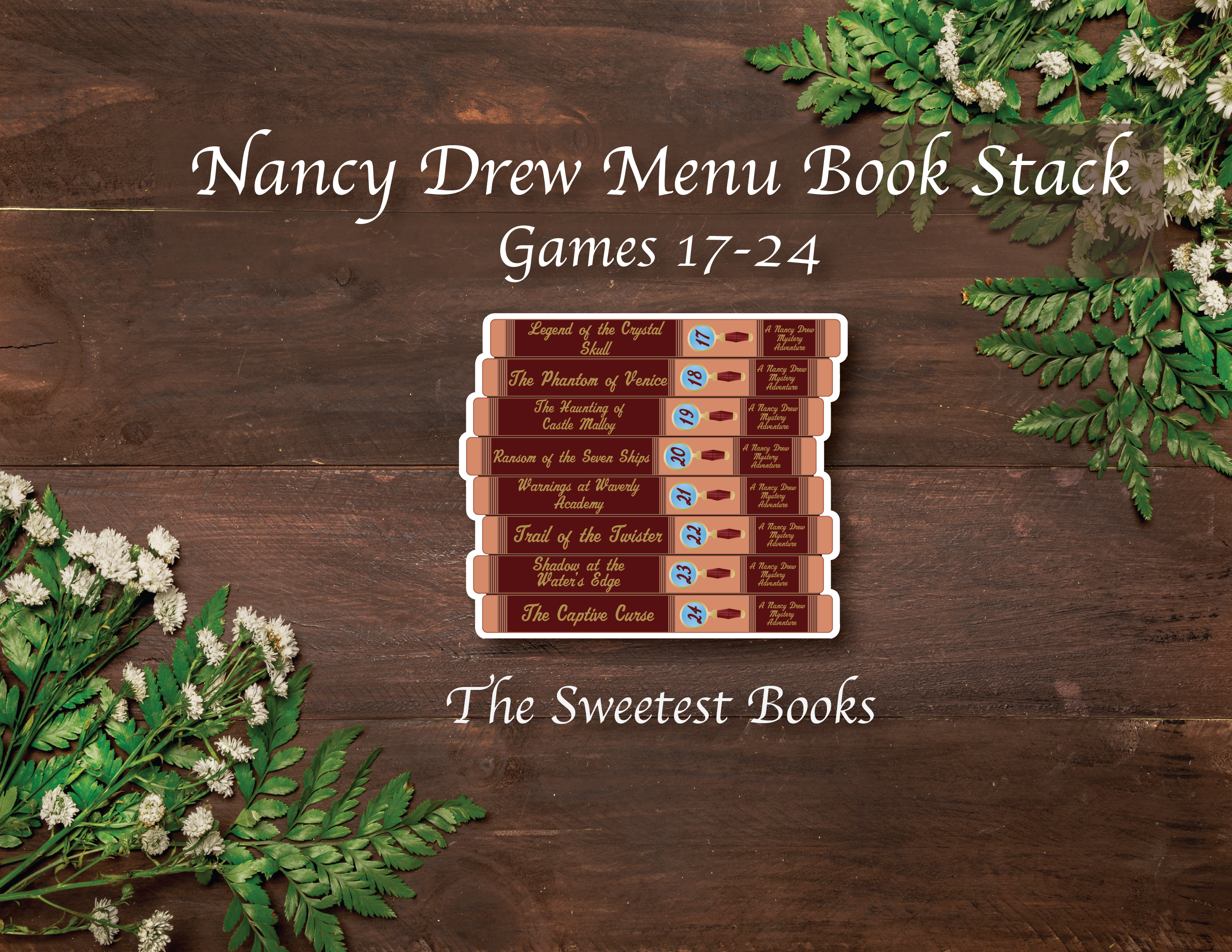 Nancy Drew Menu Book Stack Customizable Sticker